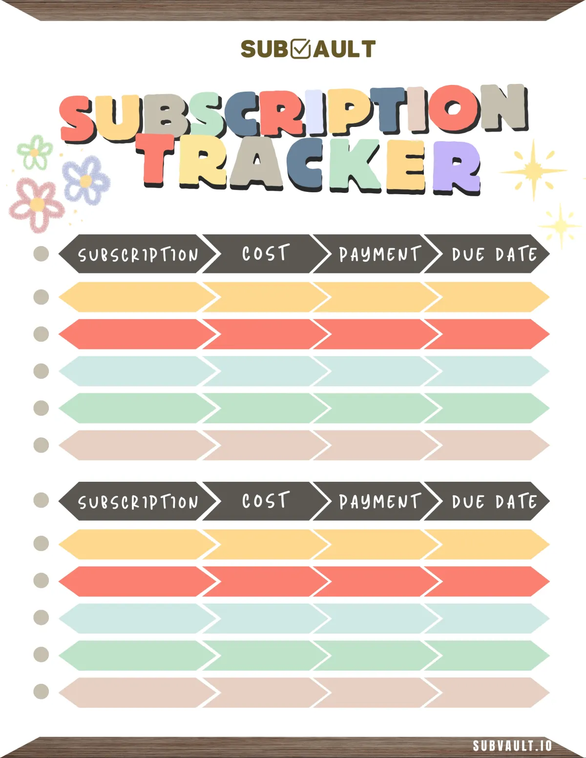 Subscription Tracker Template 9